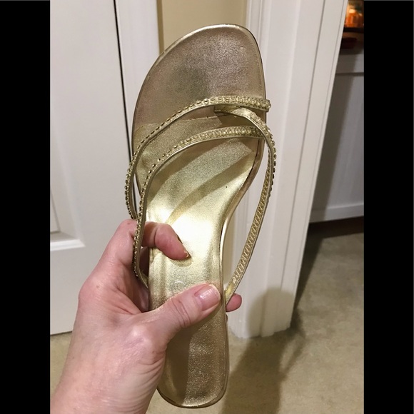 🔥MICHAELANGELO (MARLY) STYLE VERY PRETTY LIGHT GOLD SANDALS&SPARKLE👀ALL PICS - Picture 7 of 10